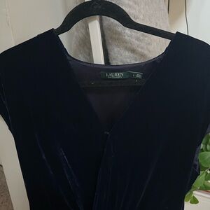 Lauren Ralph Lauren Midnight Velvet Crossover Blouse